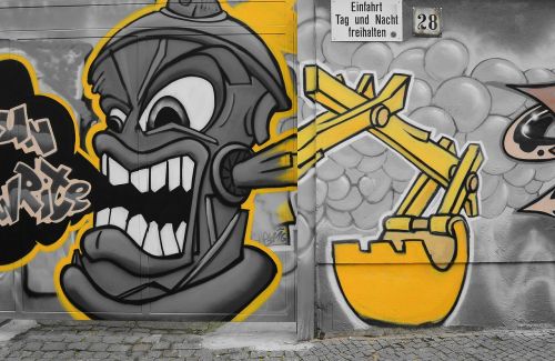 Grafiti, Gatvės Menas, Miesto Menas, Menas, Purkštuvas, Fjeras, Berlynas, Kreuzberg, Ekskavatoriai, Tikslas, Vartai