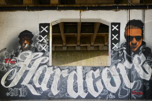Grafiti, Amsterdamas, Hardcore Įgula, 2015 M., Miesto, Dažyti, Siena, Nyderlandai, Purkšti, Europa, Subkultūra