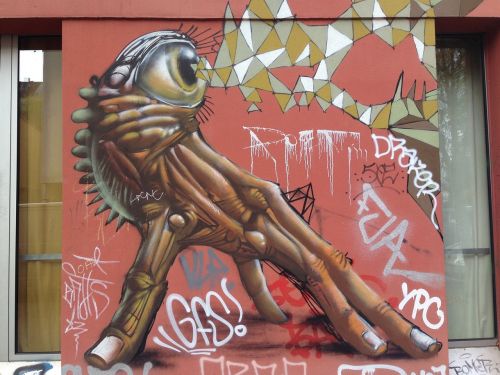 Grafiti, Gatvės Menas, Gatvės Menas Berlynas, Ranka, Akis
