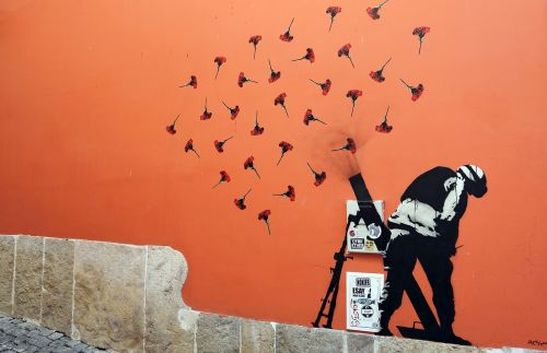 Grafiti, Gatvė, Menas, Prieš Karą, Taika, Lisbonas, Portugal