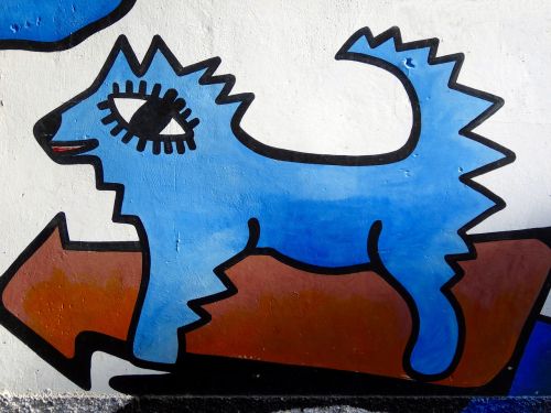 Grafiti, Šuo, Mėlynas, Kuba