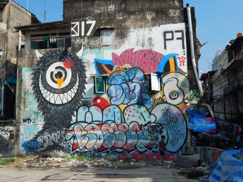 Grafiti, Bangkokas, Gatvės Menas, Dažymas, Gatvė, Asija, Tailandas, Purškiami Dažai, Graffito