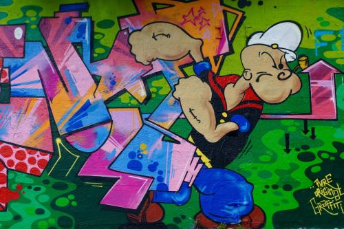 Grafiti, Popeye, Siena, Menas, Animacinio Filmo Herojus