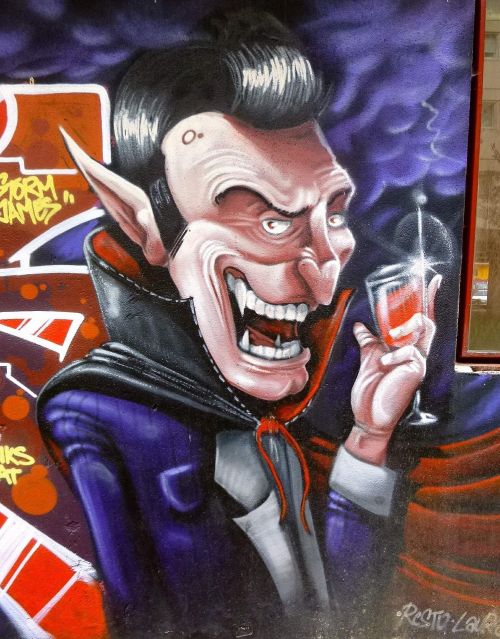 Grafiti, Barańain, Navarre, Drakula, Vampyras, Menas, Gatvės Menas, Fjeras, Ispanija