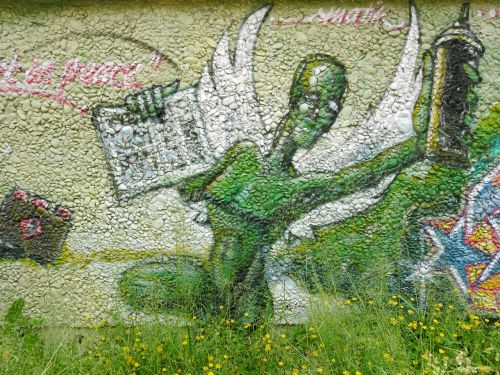 Grafiti, Augsburg, Žalias, Akmuo, Purkštuvas
