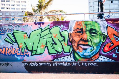 Grafiti, Nelsonas Mandela, Mandelė, Durban, Riedlenčių Parkas, Citata