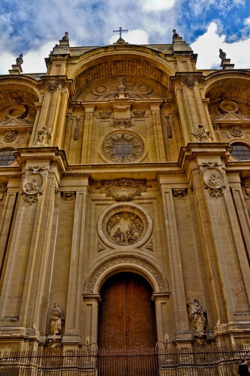 Granada, Katedra, Bažnyčia, Katalikai, Religija, Barokas, Alonso Cano, Šventyklos, Andalūzija, Turizmas, Kultas, Religijos, Krikščionybė, Menas, Paminklai, Architektūra, Fasadas