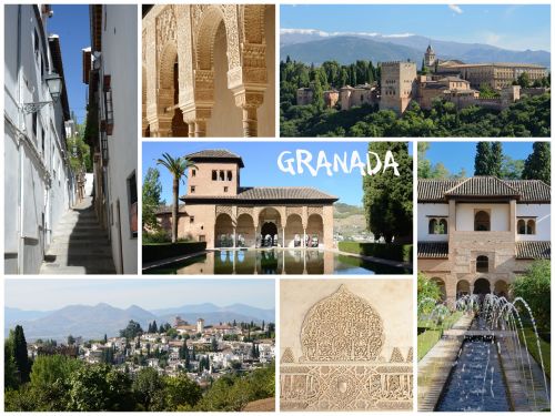 Kelionė,  Granada,  Alhambra,  Generalife,  Ispanija,  Koliažas & Nbsp,  Nuotrauka,  Mozaika & Nbsp,  Nuotrauka,  Koliažas,  Granado Koliažas