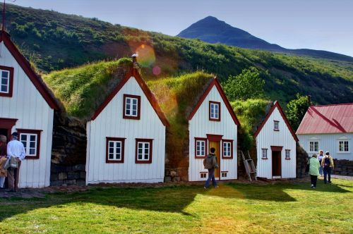 Žolės Stogai, Iceland, Namai, Gyvenama Struktūra, Muziejus, Kraštovaizdis