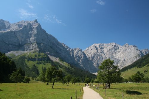 Puikus Ahornbodenas, Austria, Pieva, Kraštovaizdis, Kalnai, Alpių, Žalias, Žygiai