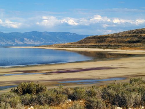 Puikus Druskos Ežeras, Utah, Usa, Vanduo, Kraštovaizdis, Gamta, Kalnas