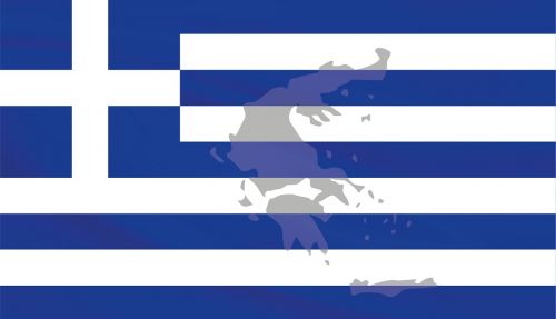 Graikija, Vėliava, Reklama, Mėlynas, Balta, Žemėlapis, Kontūrai