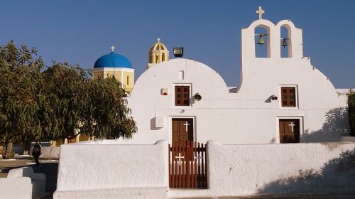 Graikija, Santorini, Architektūra, Sala, Perspektyva, Senas, Šventė, Bažnyčia
