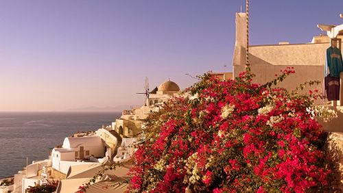 Graikija, Santorini, Architektūra, Sala, Perspektyva, Senas, Šventė, Bažnyčia, Jūra