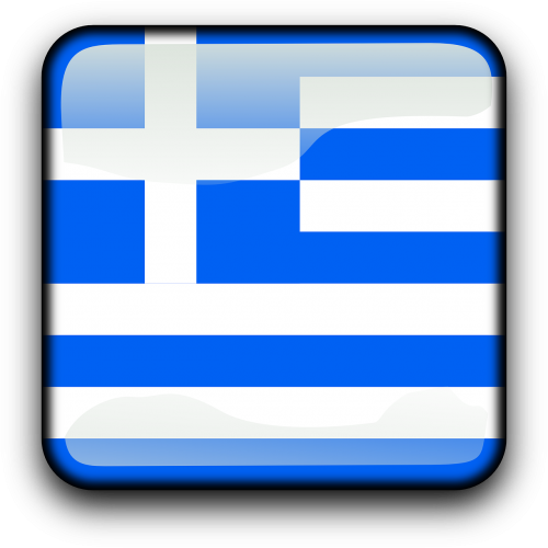 Graikija, Vėliava, Šalis, Tautybė, Kvadratas, Mygtukas, Blizgus, Nemokama Vektorinė Grafika