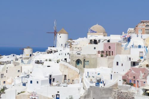Graikija, Kelionė, Jūra, Santorini, Balta, Architektūra