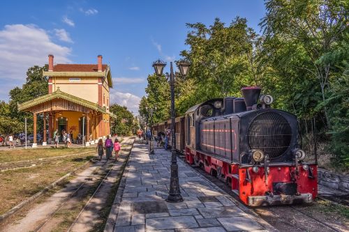 Graikija, Volos, Ano Lechonia, Traukinių Stotis, Platforma, Traukinys, Vintage, Turizmas