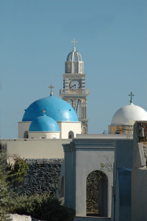 Graikija,  Santorini,  Architektūra,  Kupolas,  Ortodoksų Bažnyčia,  Kirsti