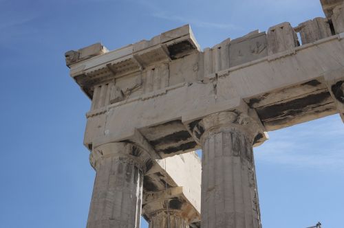 Graikija,  Dangus,  Mėlynas Dangus,  Šventykla,  Senovės Architektūra