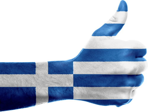 Graikija, Vėliava, Ranka, Nacionalinis, Pirštai, Patriotinis, Patriotizmas, Graikų Kalba, Europietis, Gestas, Nykščiai Aukštyn