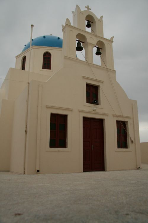 Graikija,  Santorini,  Mėlynas,  Stogas,  Bažnyčia,  Varpai,  Graikija Santorini Mėlyna Stogo Bažnyčia