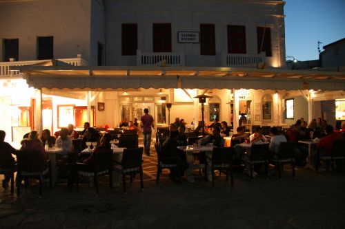 Graikų Kalba,  Sala,  Mykonos,  Restoranas,  Graikų Salos Mykonos Restoranas