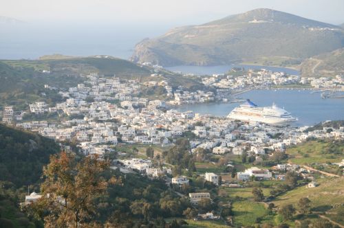 Graikų Kalba,  Sala,  Patmos,  Kruizas & Nbsp,  Laivas,  Graikų Salos Patmos Kruizinis Laivas