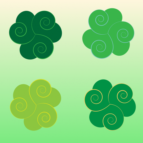 Žalias, Elementai, Airija, Keltų, Triskell, Nemokama Vektorinė Grafika
