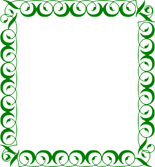 Žalias, Rėmas, Ornamentuotas, Dizainas, Nemokama Vektorinė Grafika