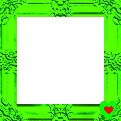 Žalias,  Barokas,  Rėmas,  Raudona,  Širdis,  Žalias Baroko Rėmas