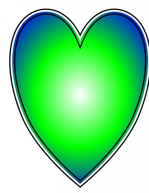 Žalias,  Mėlynas,  Gradientas,  Dvigubas,  Nurodyta,  Širdis,  Simbolis,  Meilė,  Žalia Širdis 2