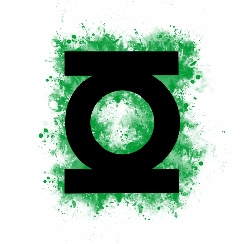 Žalias Žibintas, Logotipas, Juoda, Super Herojus, Žalias, Akvarelė, Tatuiruotė, Žibintas