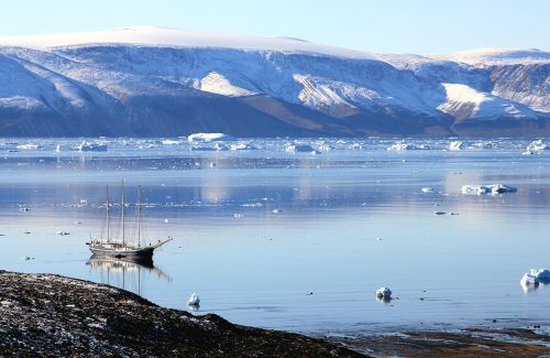 Grenlandija, Valtis, Burlaivis, Ledas, Gamta, Laivas