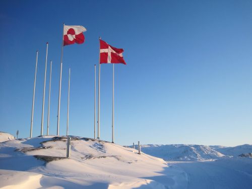 Grenlandija, Denmark, Vėliavos, Nacionalinis, Sniegas
