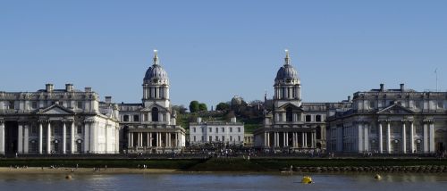 Greenwich, Senoji Karališkoji Karinio Jūrų Laivyno Kolegija, Koplyčia, Greenwich Universitetas, Karalienės Namai, Karališkoji Observatorija, Londonas, Anglija, Minios, Žmonės, Upė, Saulė