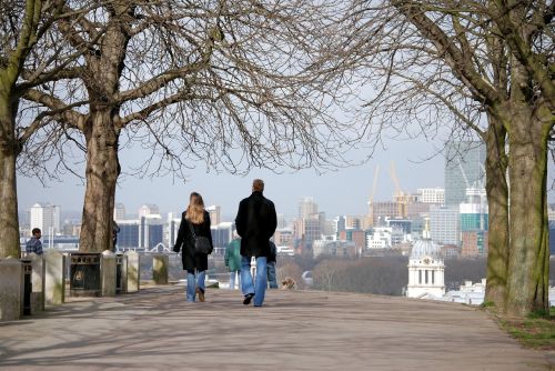 Greenwich, Miesto, Žmonės, Panorama, Londonas, Žiema