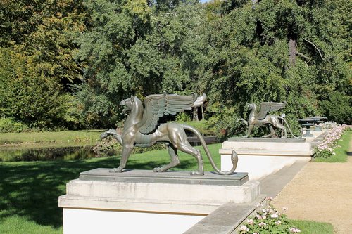 Griffin,  Mitinės Būtybės,  Skulptūra,  Pückler-Parkas,  Branitz