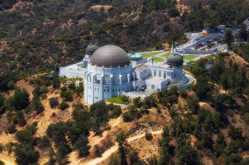 Griffito Observatorija, Astronomija, Pastatas, Orientyras, Los Andželas, Kalifornija, Kraštovaizdis, Oro Vaizdas