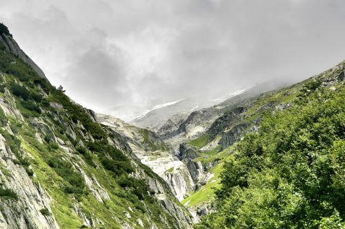 Grimsel Pass, Šveicarija, Kalnai, Berni Oberland, Kraštovaizdis, Kalnų Pasaulis, Gamta, Akmenys, Pilka, Žalias, Šaltas, Sluoksnis, Alpių