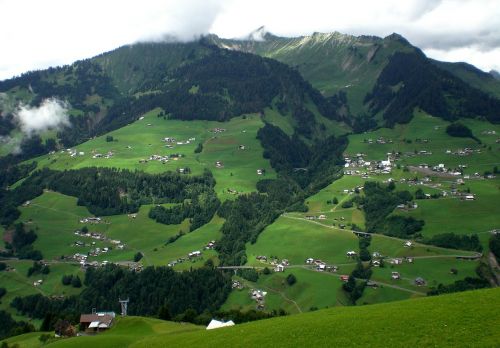 Großwalsertal, Vorarlbergas, Austria, Alpių, Kraštovaizdis, Kalnų Pievos, Ganyti, Ganykla