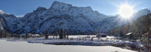 Grünau, Aukštutinė Austrija, Žiema, Almsee, Sniegas, Atgal Šviesa, Nuotaika