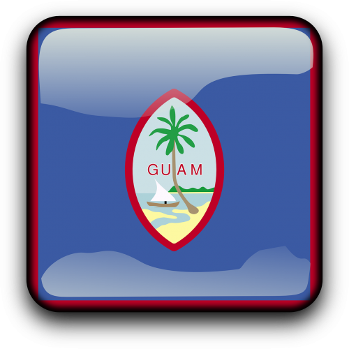 Guamas, Vėliava, Šalis, Tautybė, Kvadratas, Mygtukas, Blizgus, Nemokama Vektorinė Grafika