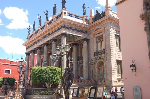Guanajuato, Meksika, Juarezo Teatras, Kolonijinė Architektūra, Architektūra, Miestas, Turizmas, Stulpeliai, Kultūra, Kelionė