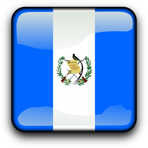 Gvatemala, Vėliava, Šalis, Tautybė, Kvadratas, Mygtukas, Blizgus, Nemokama Vektorinė Grafika