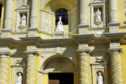 Gvatemala, Antigua, Bažnyčia, Girtas, Barokas, Fasadas