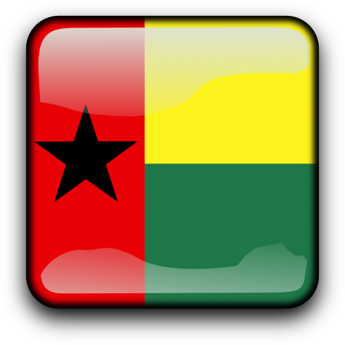 Bisau Gvinėja, Vėliava, Šalis, Tautybė, Kvadratas, Mygtukas, Blizgus, Nemokama Vektorinė Grafika