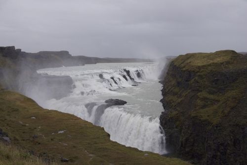 Gullfoss, Iceland, Krioklys, Gamta, Vanduo, Ruduo