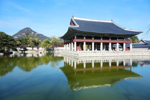 Gyeongbok Rūmai, Rūmai, Rūmai, Dangus, Korėjos Kultūra, Kultūra, Uždraustasis Miestas, Kraštovaizdis, Kultūros Vertybė, Korėja, Seulas, Mėlynas, Turistų Kelionės Tikslas, Tradicinis, Lu Hee