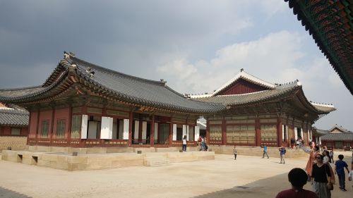 Gyeongbokgung Rūmų Vaizdas, Gyeongbokgung Rūmų Kiemas, Gyeongbokgung Rūmai Fone