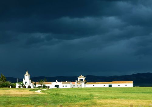 Hacienda, Vila, Namas, Ispanija, Audra, Lietaus Debesys
